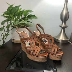 Size 8 Madden Girl Elmaa Cognac Wedges